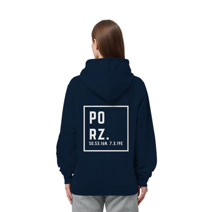 Porz Koordinaten (großer Druck Rücken) - Organic Side Pocket Hoodie
