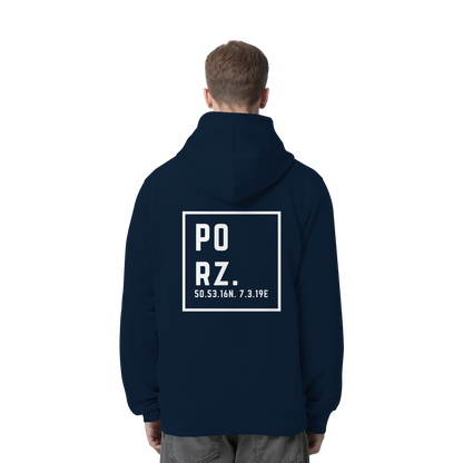 Porz Koordinaten (großer Druck Rücken) - Organic Side Pocket Hoodie