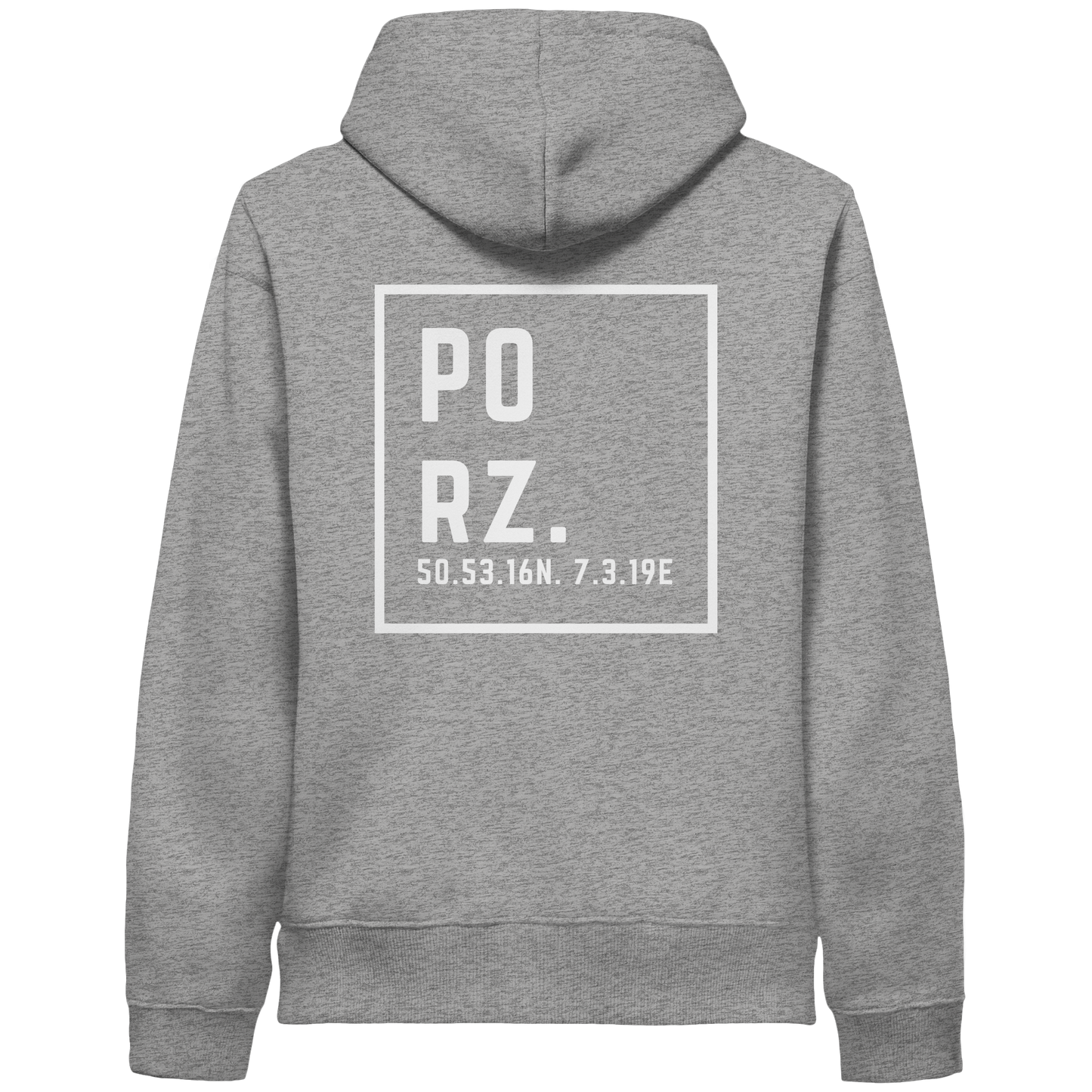 Porz Koordinaten (großer Druck Rücken) - Organic Side Pocket Hoodie