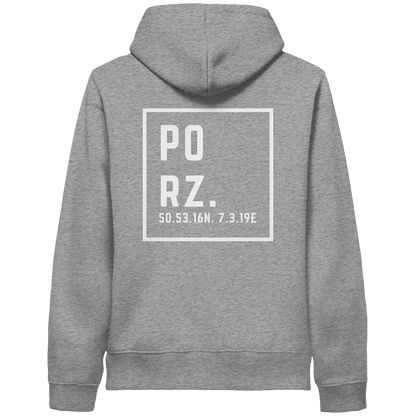 Porz Koordinaten (großer Druck Rücken) - Organic Side Pocket Hoodie