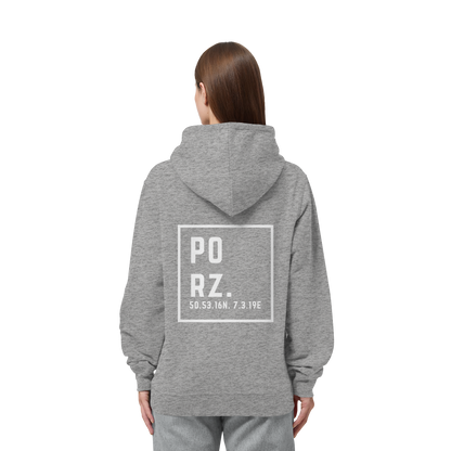 Porz Koordinaten (großer Druck Rücken) - Organic Side Pocket Hoodie
