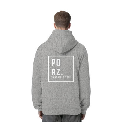 Porz Koordinaten (großer Druck Rücken) - Organic Side Pocket Hoodie