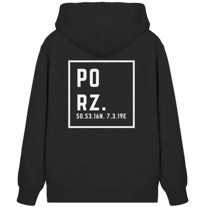 Porz Koordinaten (großer Druck Rücken) - Organic Zipper