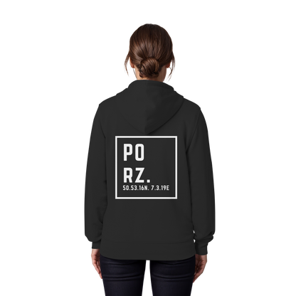 Porz Koordinaten (großer Druck Rücken) - Organic Zipper