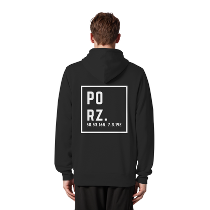 Porz Koordinaten (großer Druck Rücken) - Organic Zipper