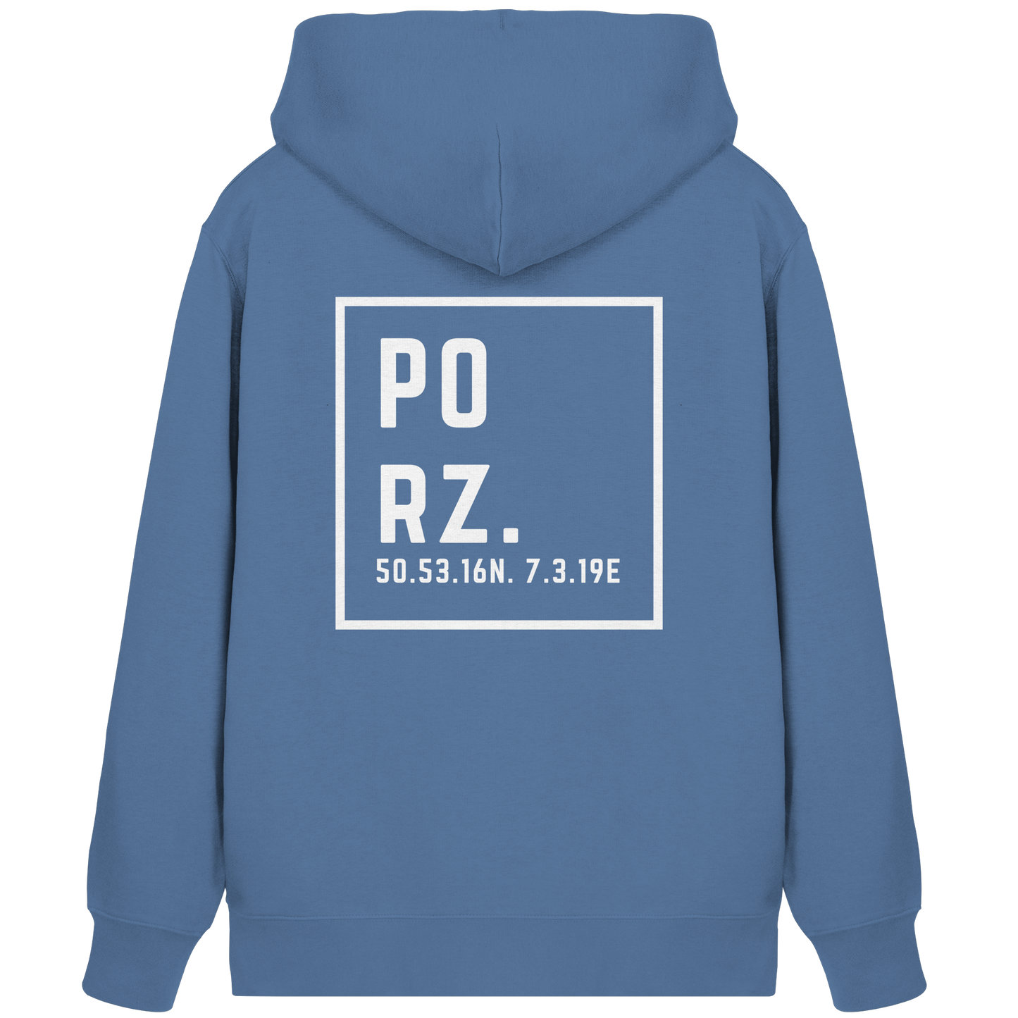 Porz Koordinaten (großer Druck Rücken) - Organic Zipper