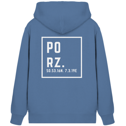 Porz Koordinaten (großer Druck Rücken) - Organic Zipper