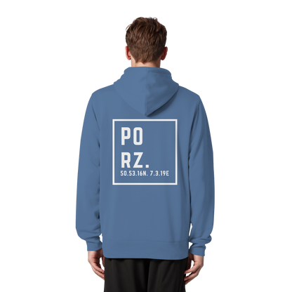 Porz Koordinaten (großer Druck Rücken) - Organic Zipper