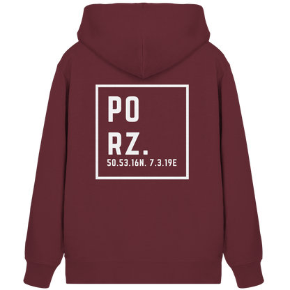 Porz Koordinaten (großer Druck Rücken) - Organic Zipper