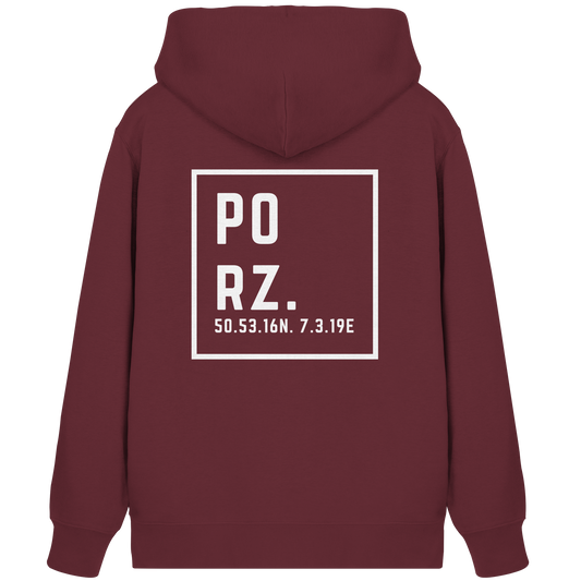 Porz Koordinaten (großer Druck Rücken) - Organic Zipper