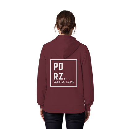 Porz Koordinaten (großer Druck Rücken) - Organic Zipper