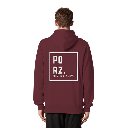 Porz Koordinaten (großer Druck Rücken) - Organic Zipper