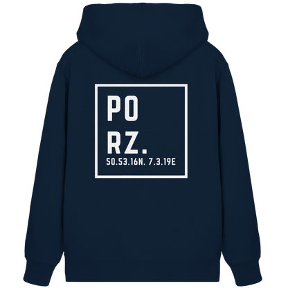 Porz Koordinaten (großer Druck Rücken) - Organic Zipper