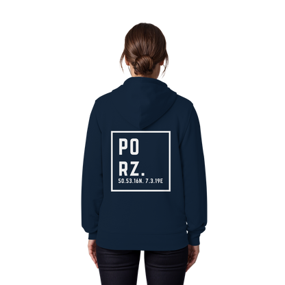 Porz Koordinaten (großer Druck Rücken) - Organic Zipper