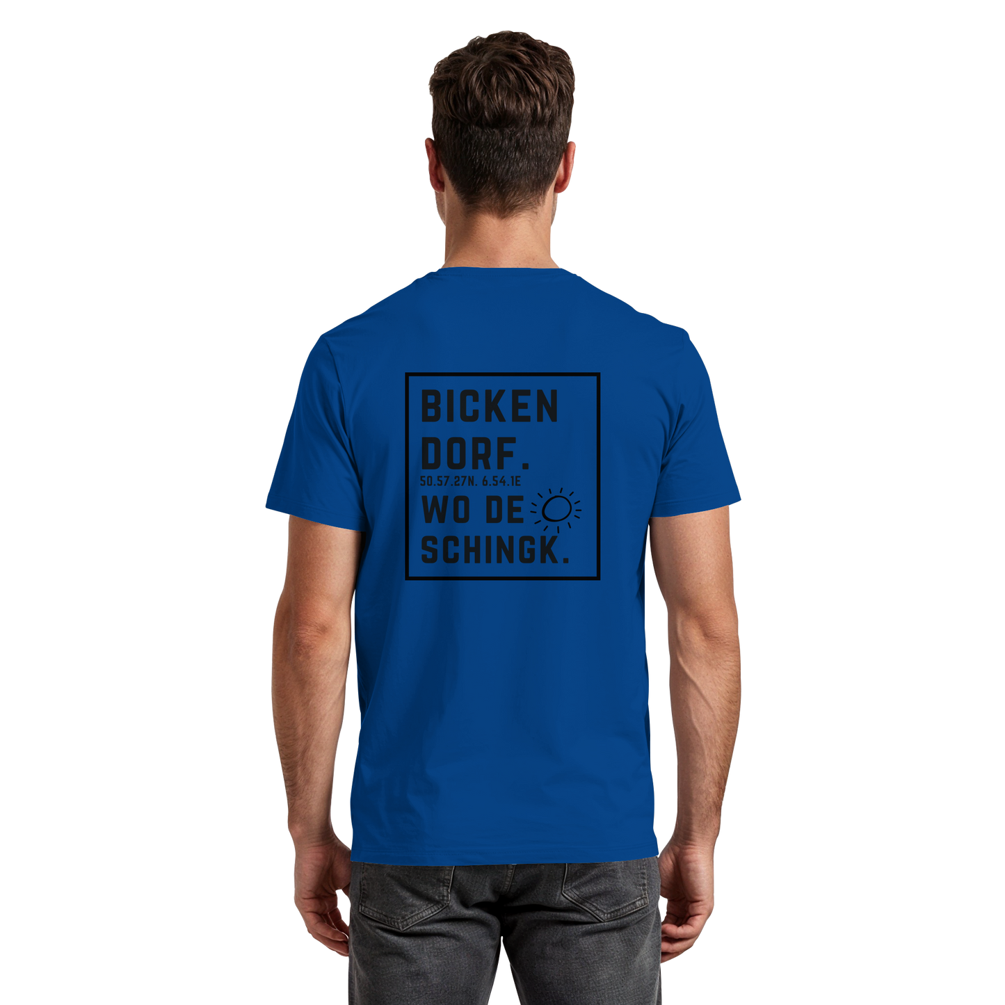 Wo de Sonn schingk - Bickendorf Druck Rücken - Premium Classic T-Shirt