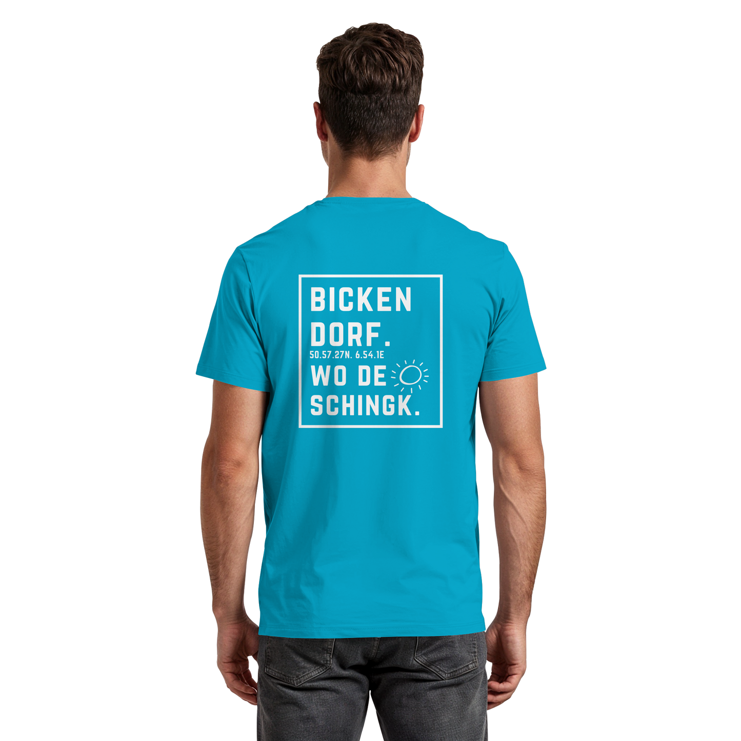 Wo de Sonn schingk - Bickendorf Druck Rücken - Premium Classic T-Shirt