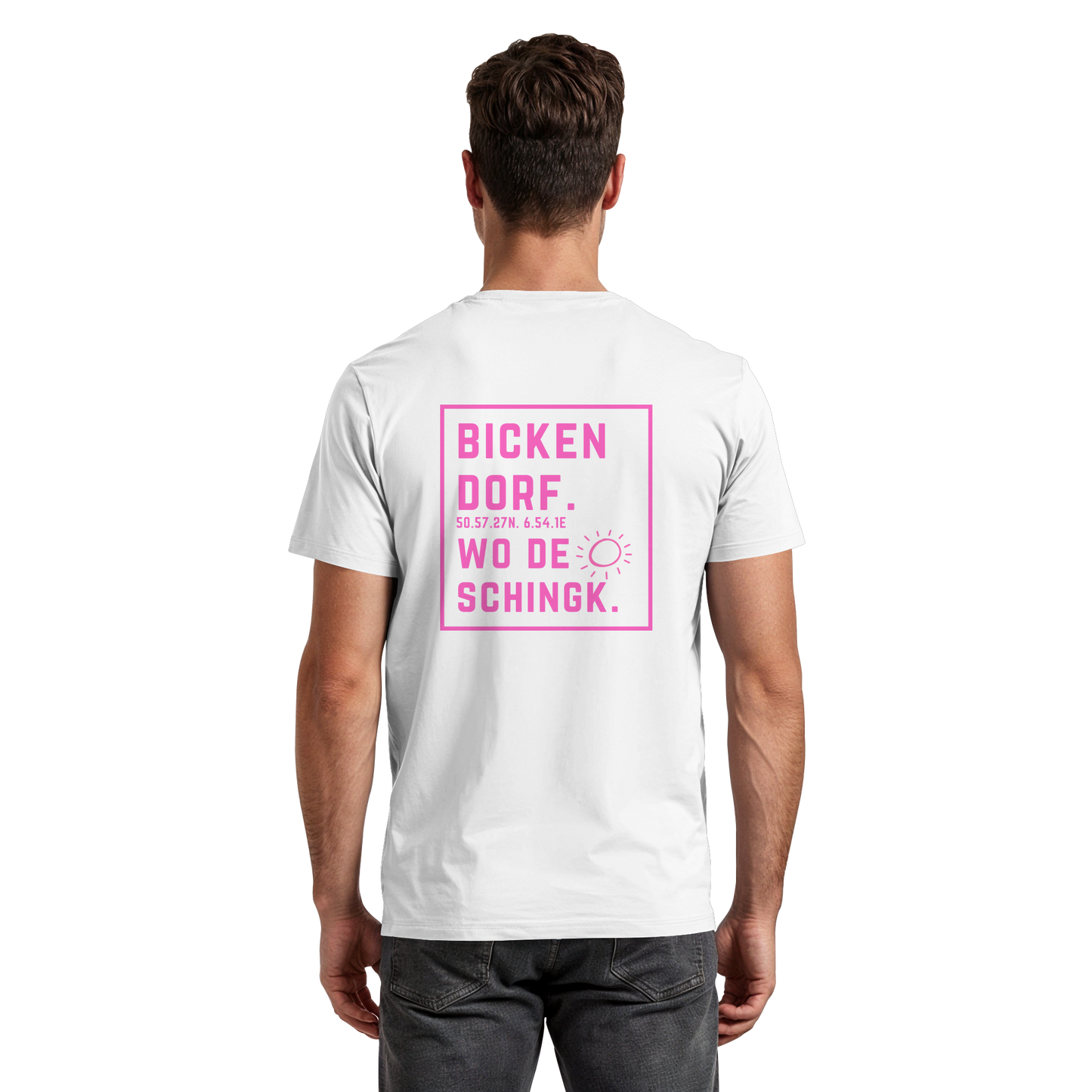 Wo de Sonn schingk - Bickendorf Druck Rücken - Premium Classic T-Shirt
