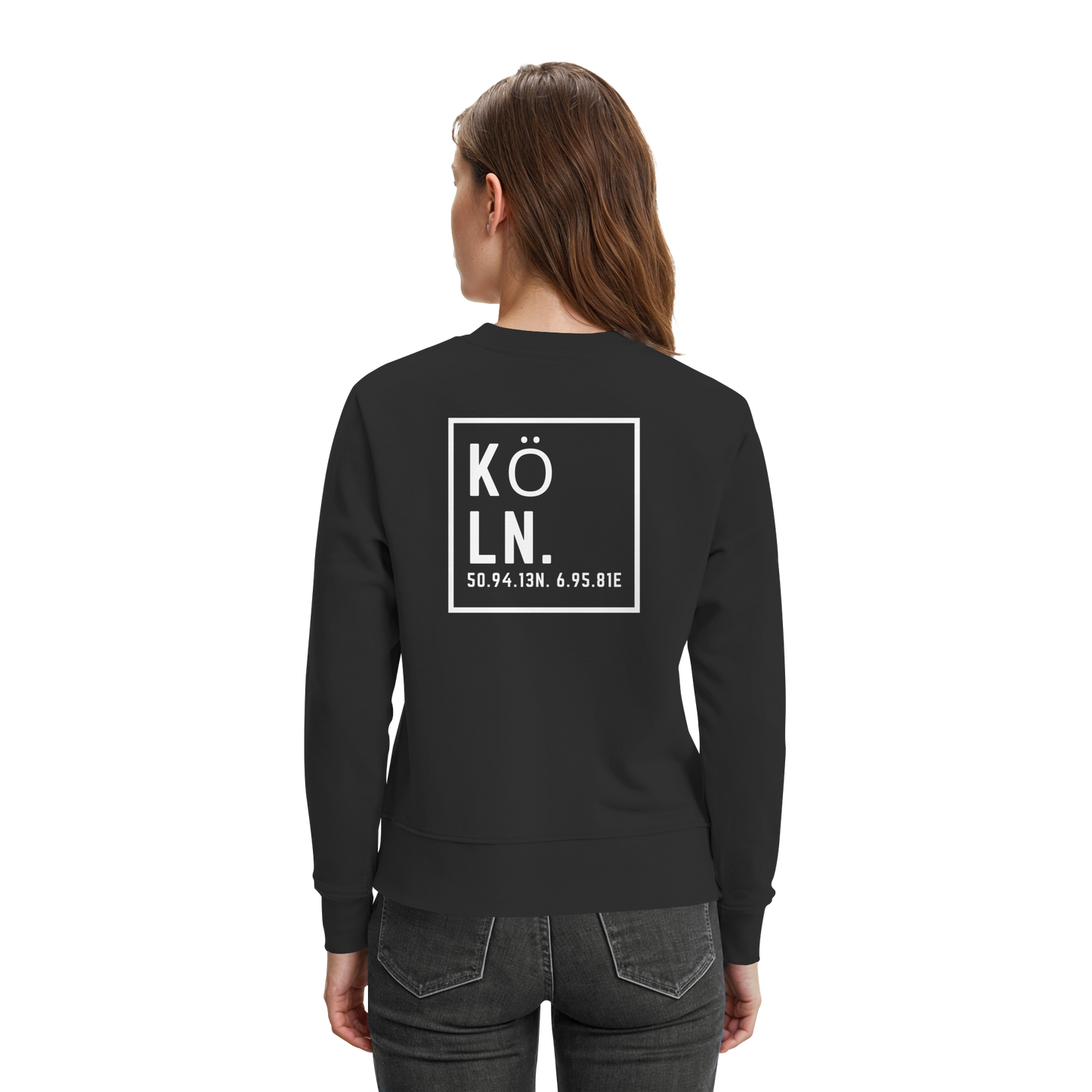Köln Koordinaten (großer Druck auf dem Rücken) - Premium Sweatshirt