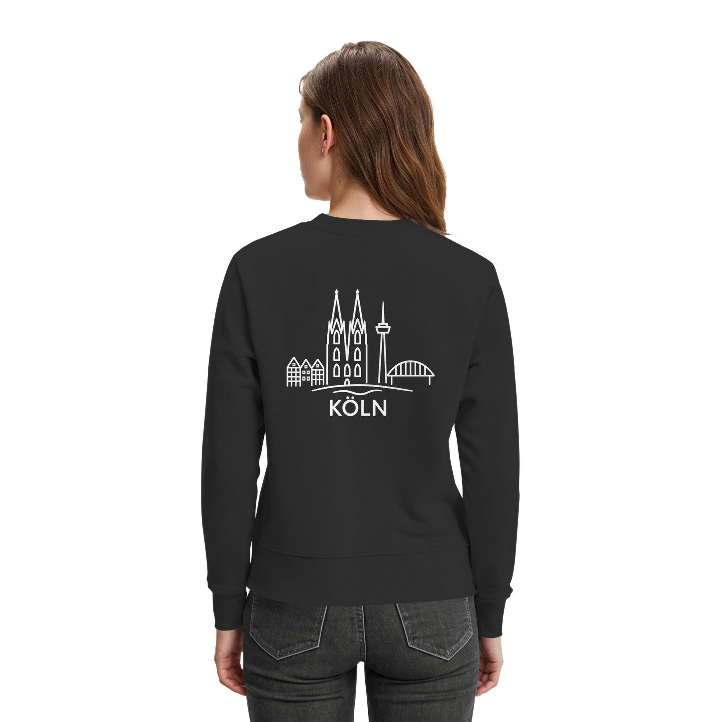 Köln Skyline (großer Druck auf dem Rücken) - Premium Sweatshirt