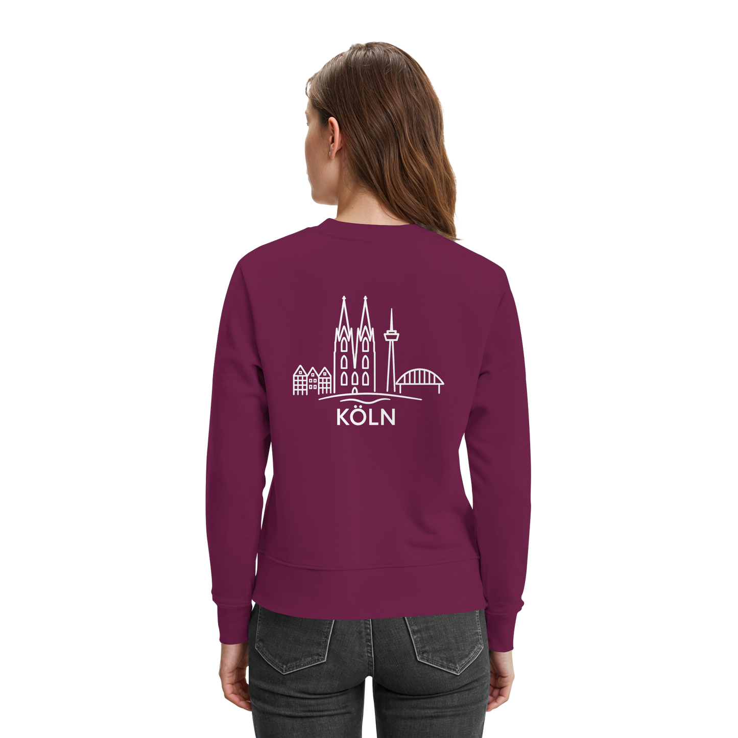 Köln Skyline (großer Druck auf dem Rücken) - Premium Sweatshirt
