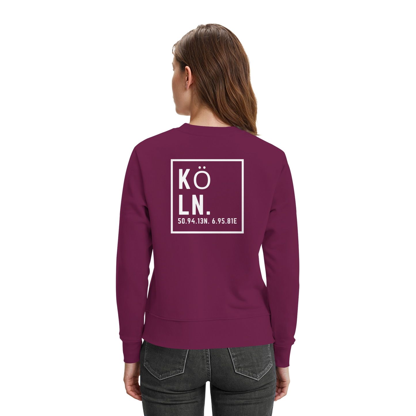 Köln Koordinaten (großer Druck auf dem Rücken) - Premium Sweatshirt