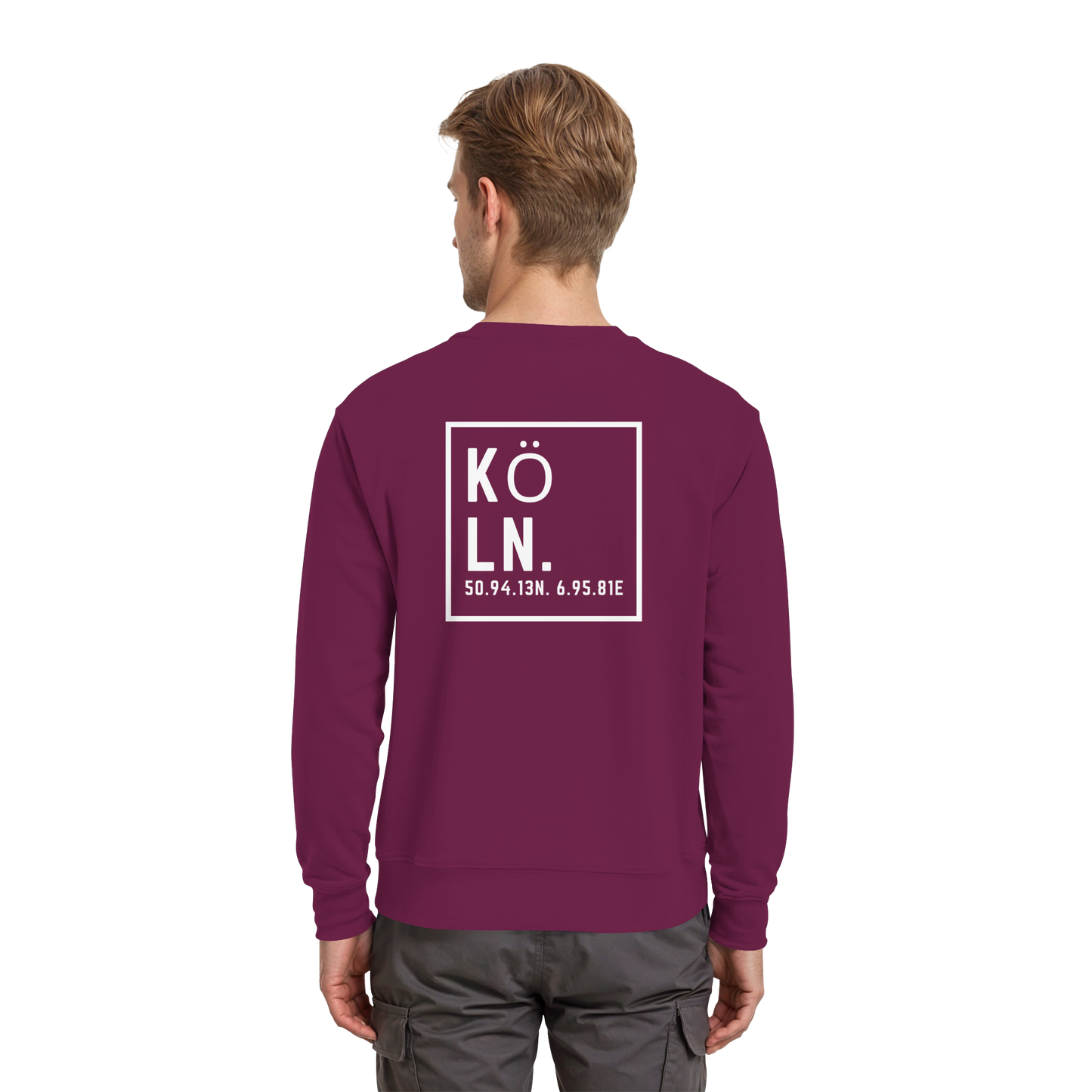Köln Koordinaten (großer Druck auf dem Rücken) - Premium Sweatshirt