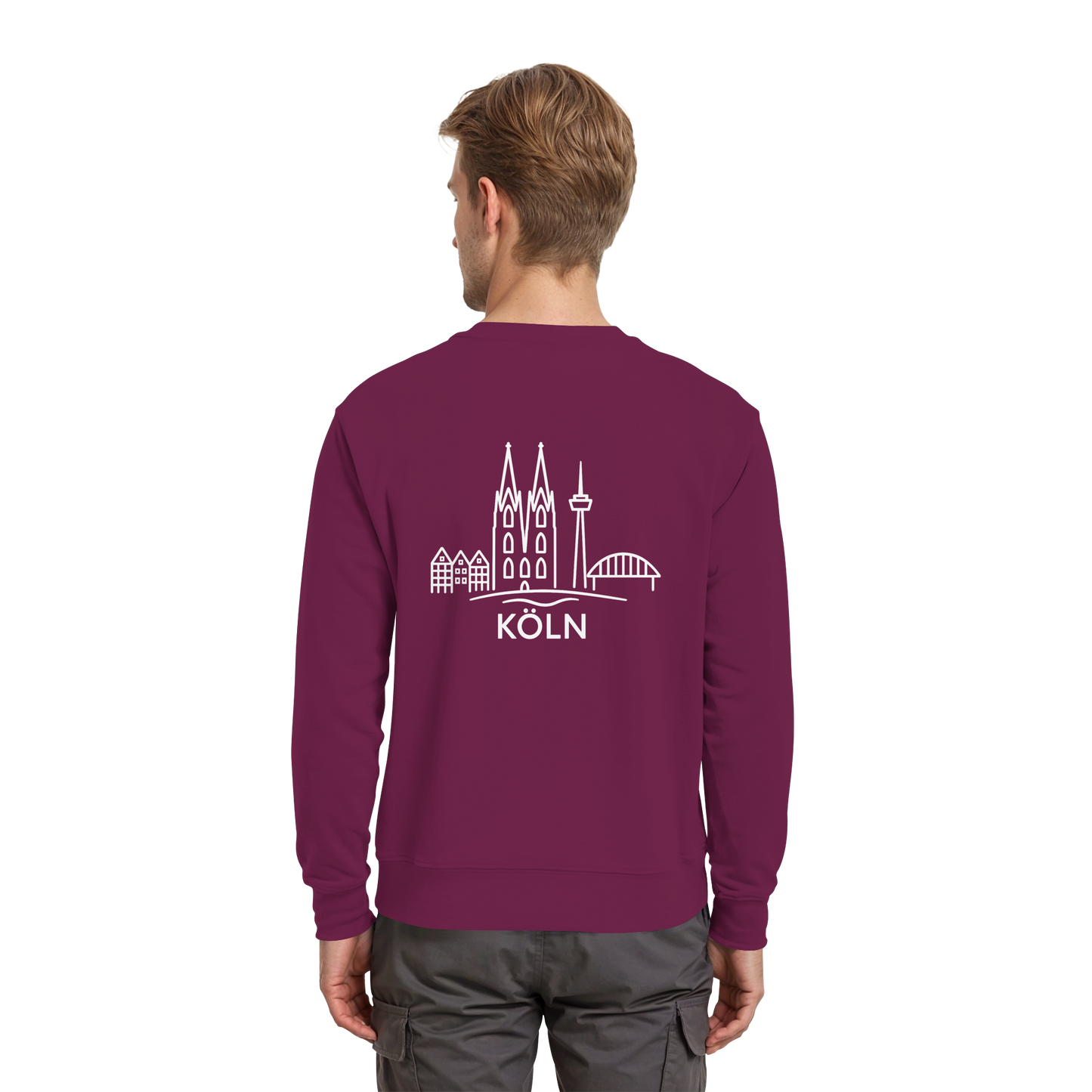Köln Skyline (großer Druck auf dem Rücken) - Premium Sweatshirt