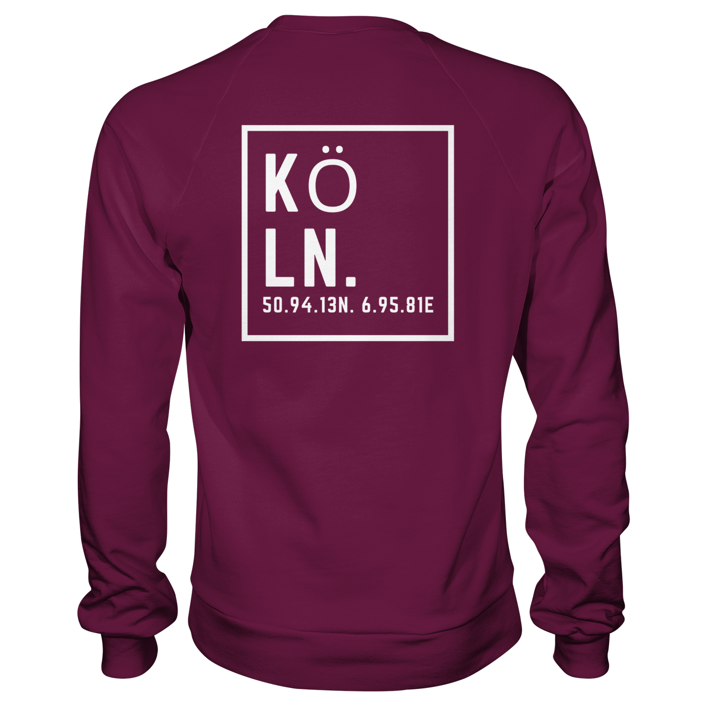 Köln Koordinaten (großer Druck auf dem Rücken) - Premium Sweatshirt