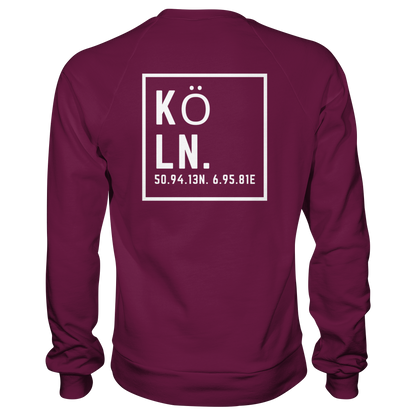 Köln Koordinaten (großer Druck auf dem Rücken) - Premium Sweatshirt