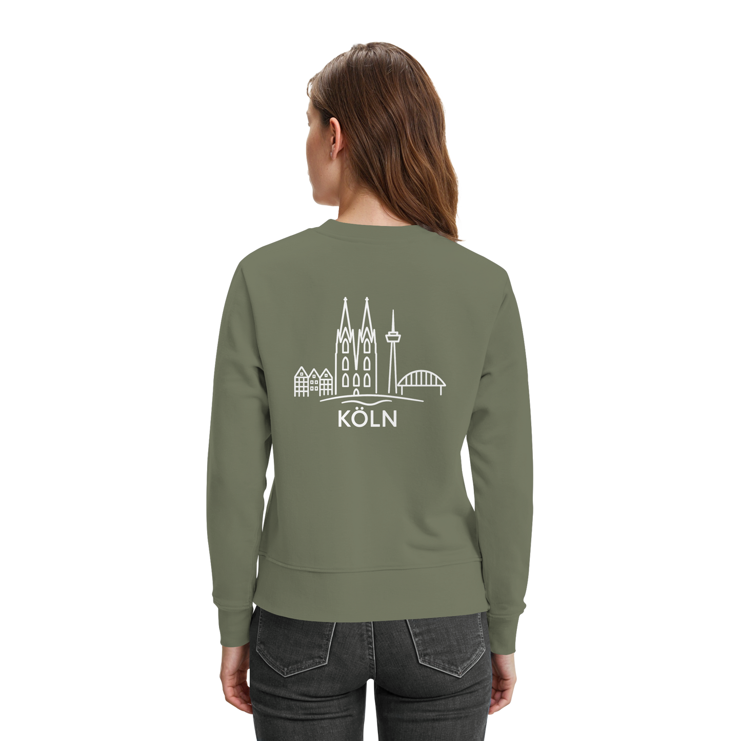 Köln Skyline (großer Druck auf dem Rücken) - Premium Sweatshirt