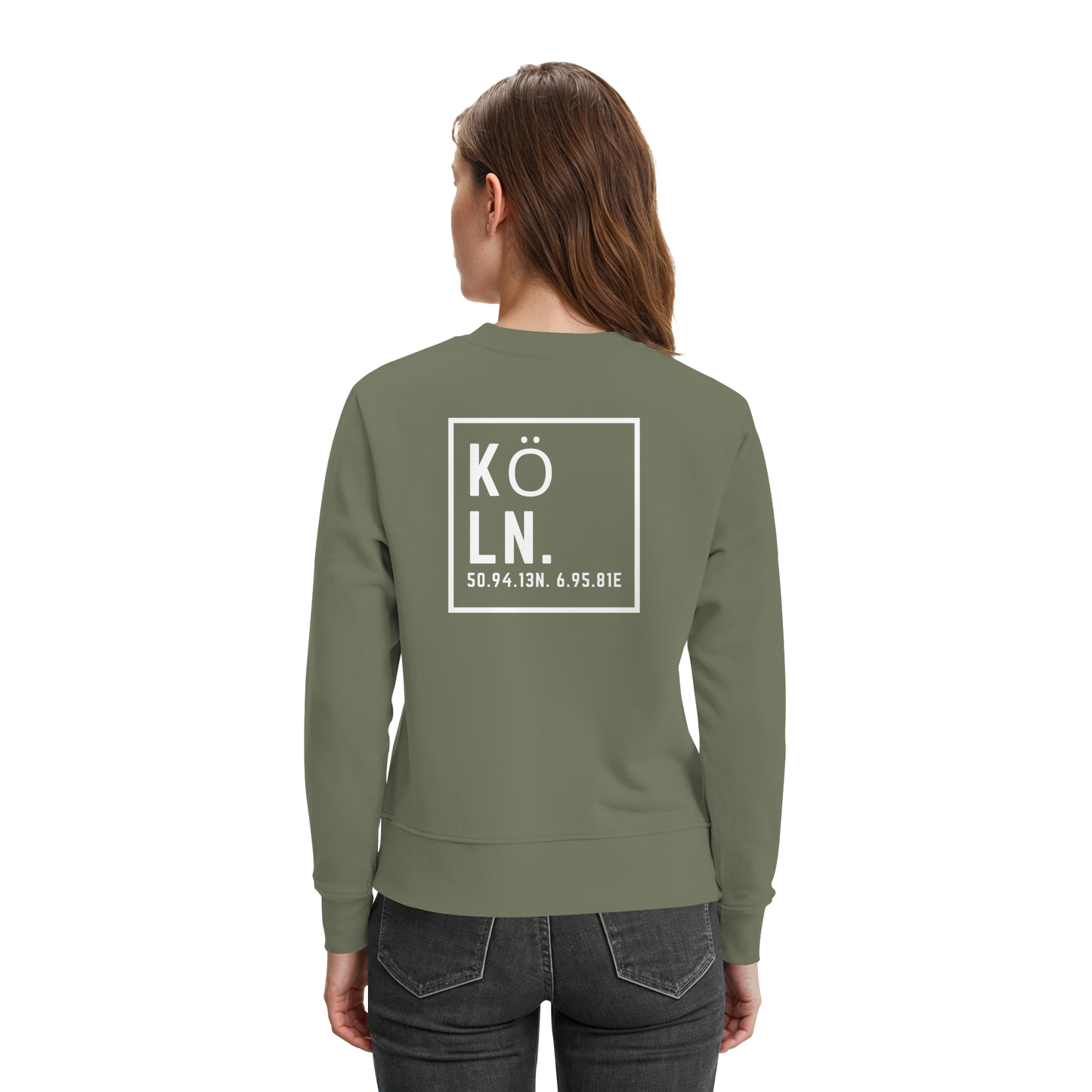 Köln Koordinaten (großer Druck auf dem Rücken) - Premium Sweatshirt