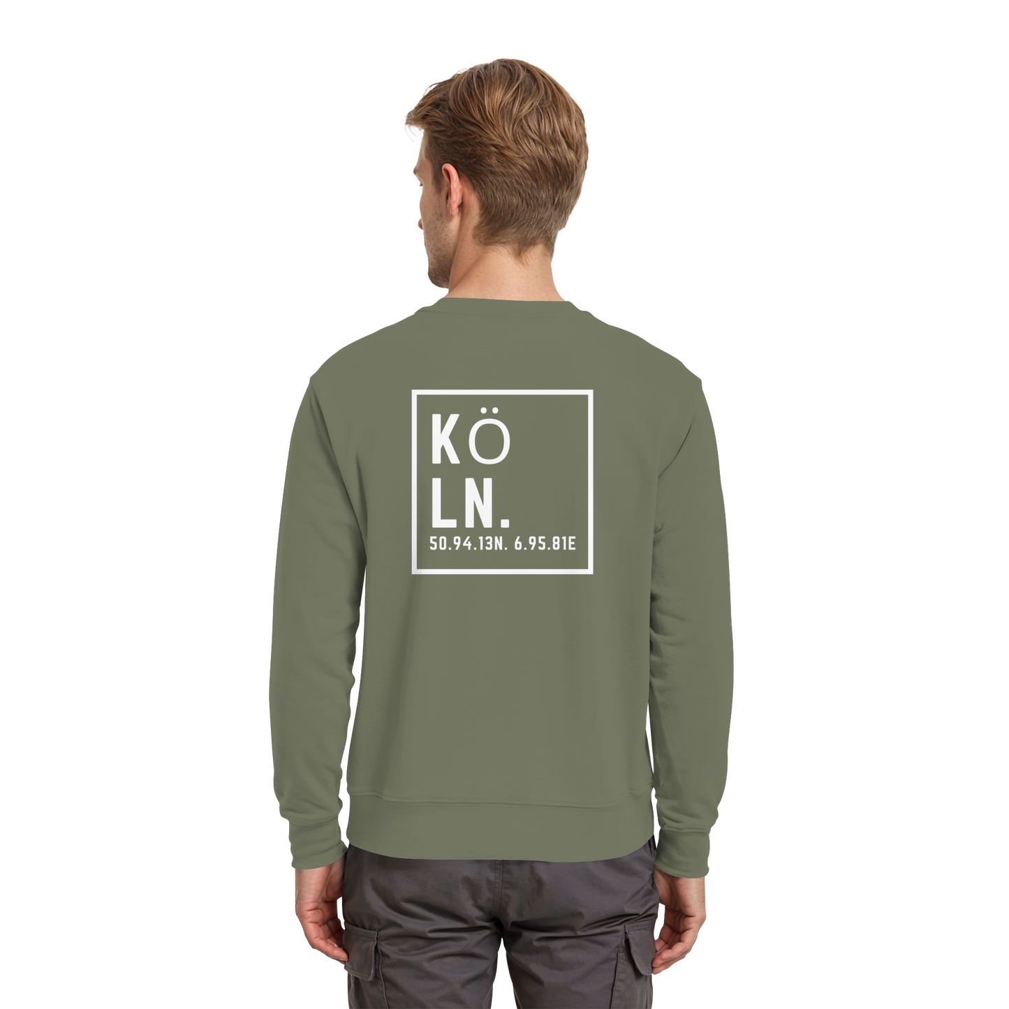 Köln Koordinaten (großer Druck auf dem Rücken) - Premium Sweatshirt