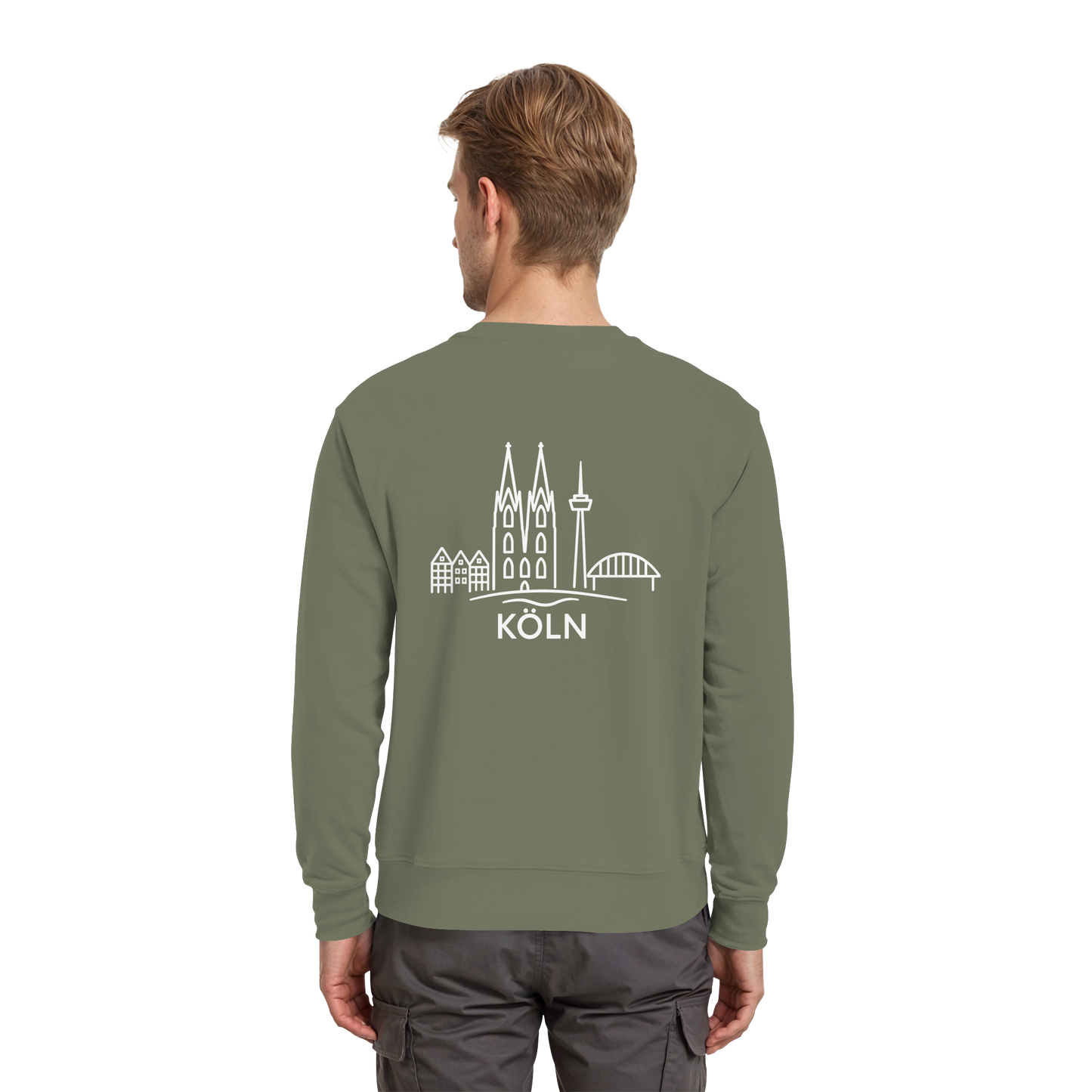 Köln Skyline (großer Druck auf dem Rücken) - Premium Sweatshirt