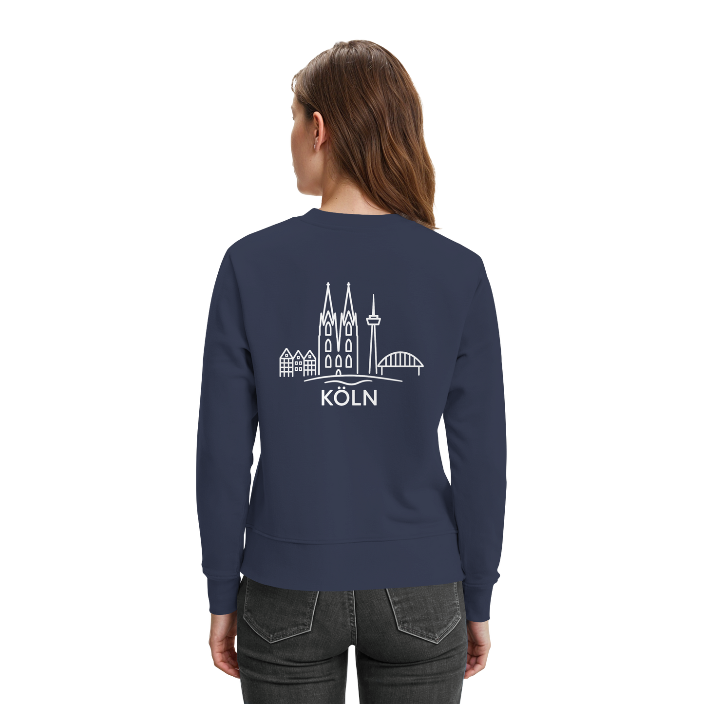 Köln Skyline (großer Druck auf dem Rücken) - Premium Sweatshirt