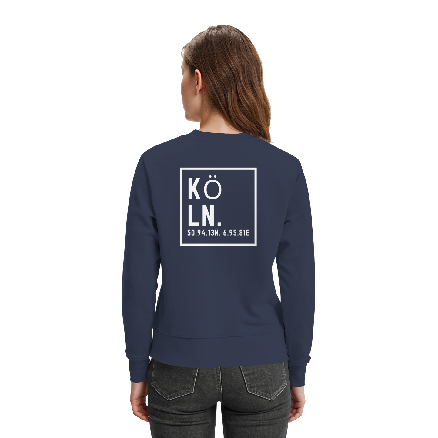 Köln Koordinaten (großer Druck auf dem Rücken) - Premium Sweatshirt