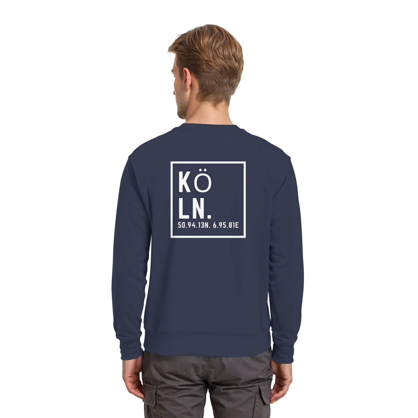 Köln Koordinaten (großer Druck auf dem Rücken) - Premium Sweatshirt