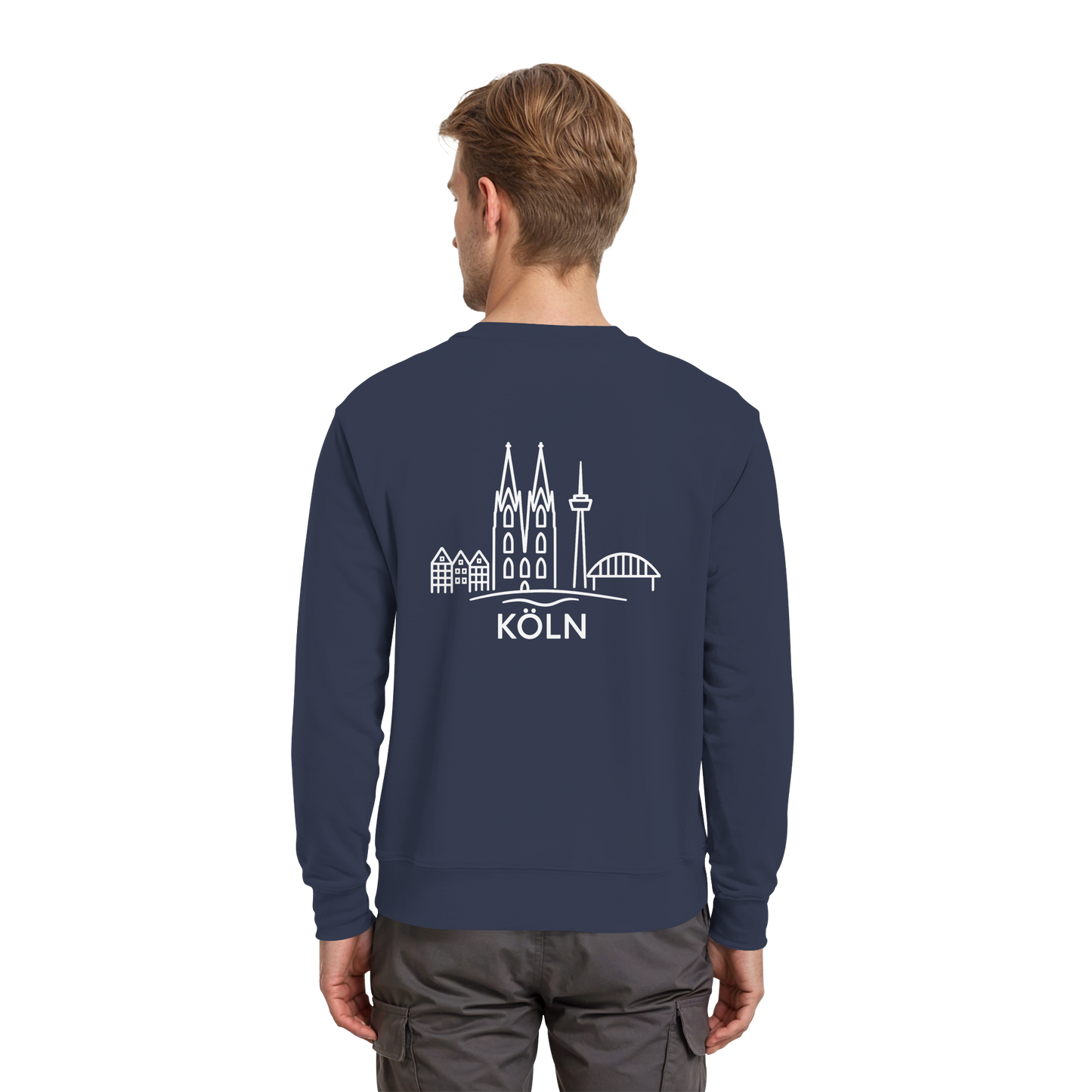 Köln Skyline (großer Druck auf dem Rücken) - Premium Sweatshirt