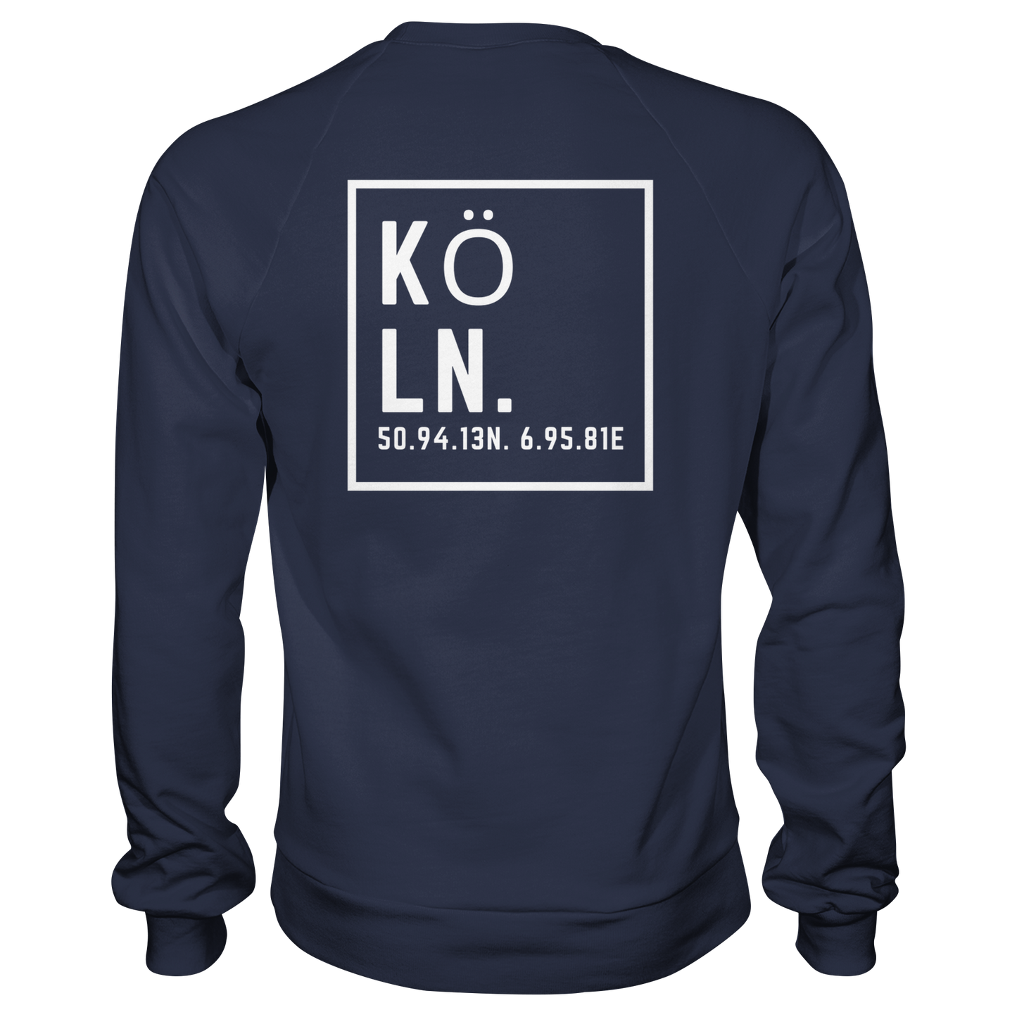 Köln Koordinaten (großer Druck auf dem Rücken) - Premium Sweatshirt