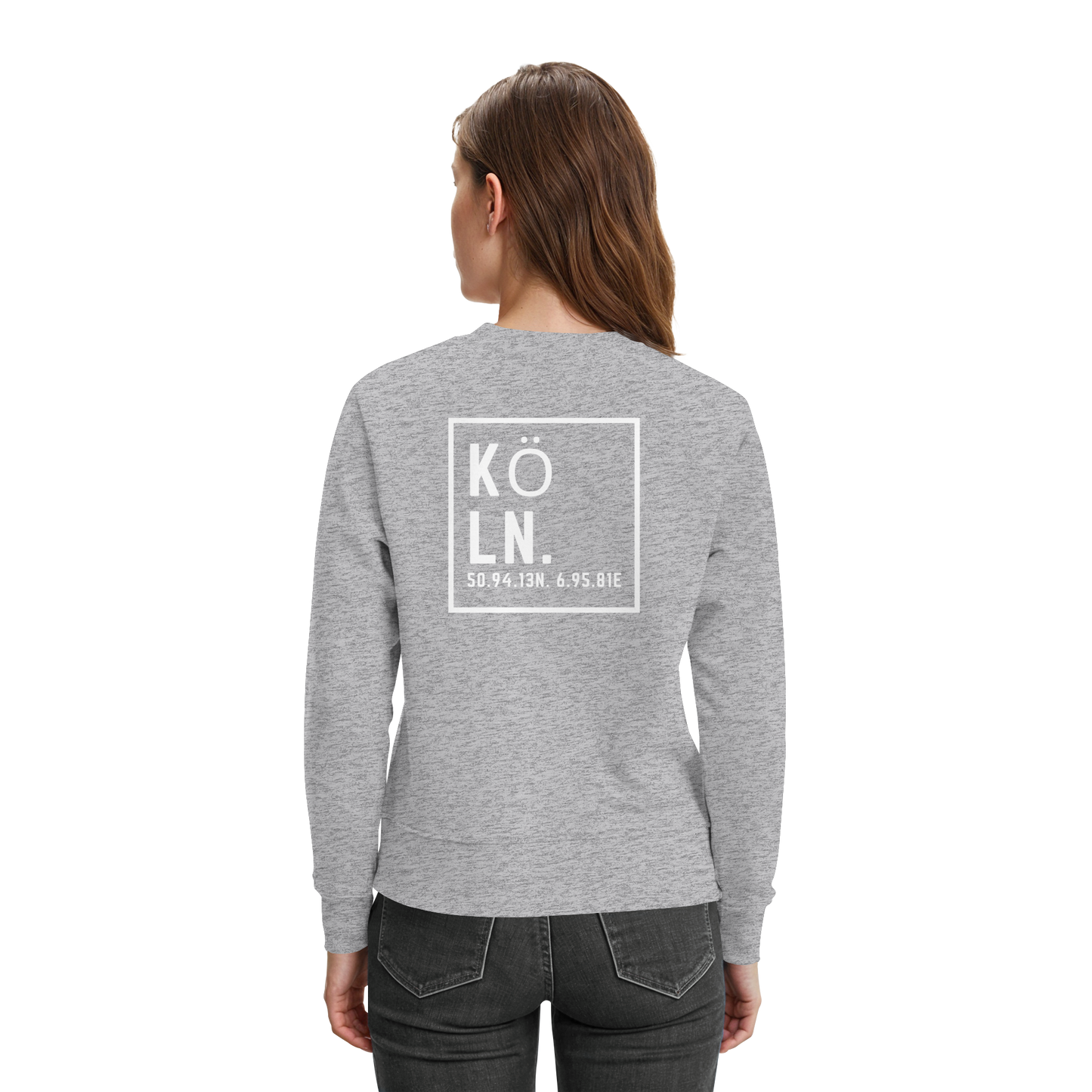 Köln Koordinaten (großer Druck auf dem Rücken) - Premium Sweatshirt