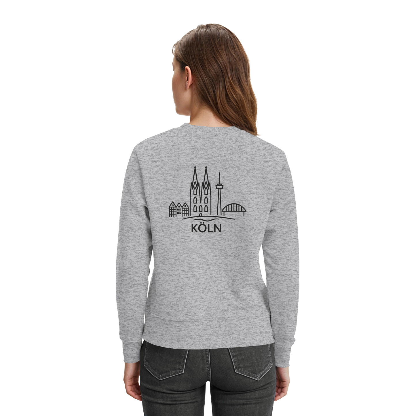 Köln Skyline (großer Druck auf dem Rücken) - Premium Sweatshirt