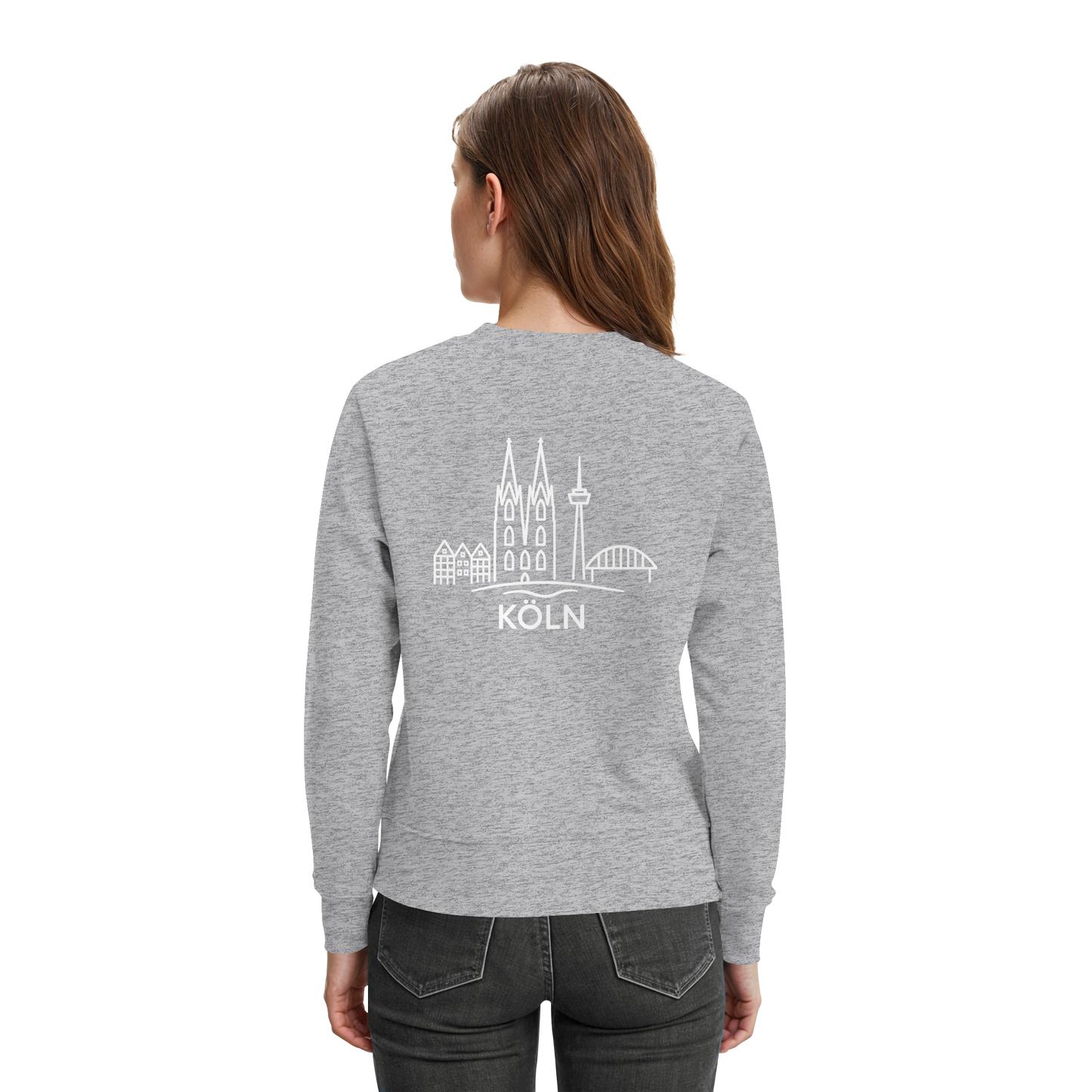 Köln Skyline (großer Druck auf dem Rücken) - Premium Sweatshirt