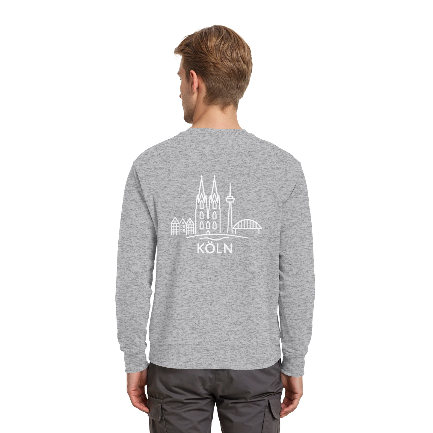Köln Skyline (großer Druck auf dem Rücken) - Premium Sweatshirt