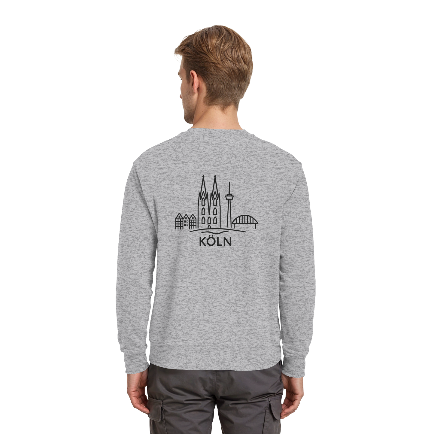 Köln Skyline (großer Druck auf dem Rücken) - Premium Sweatshirt