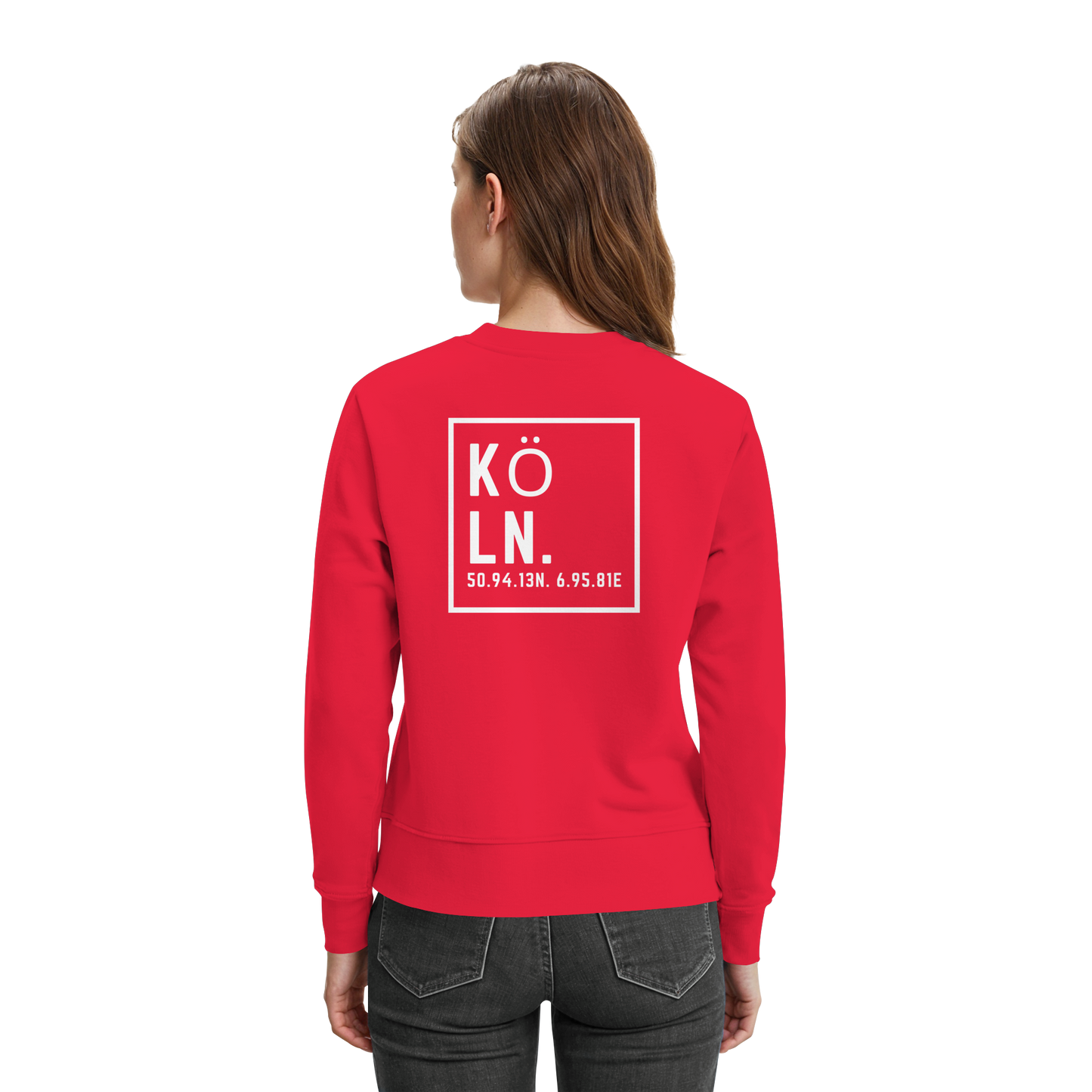 Köln Koordinaten (großer Druck auf dem Rücken) - Premium Sweatshirt