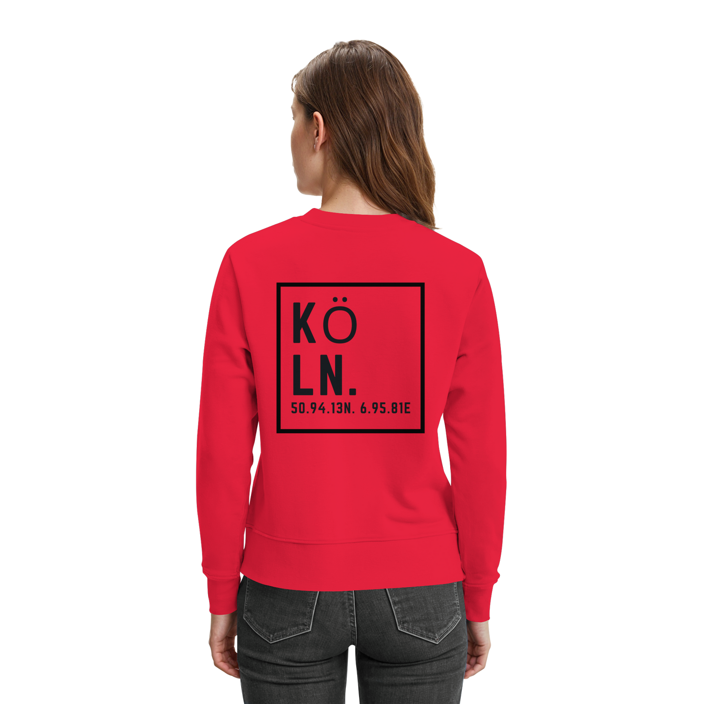 Köln Koordinaten (großer Druck auf dem Rücken) - Premium Sweatshirt