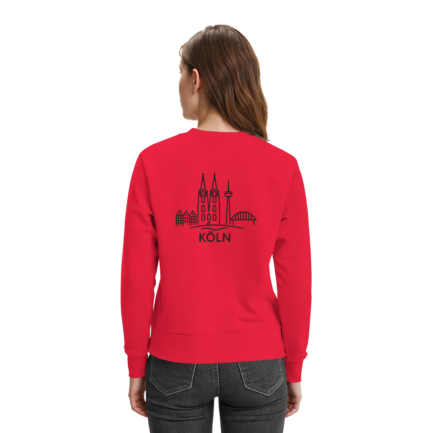 Köln Skyline (großer Druck auf dem Rücken) - Premium Sweatshirt