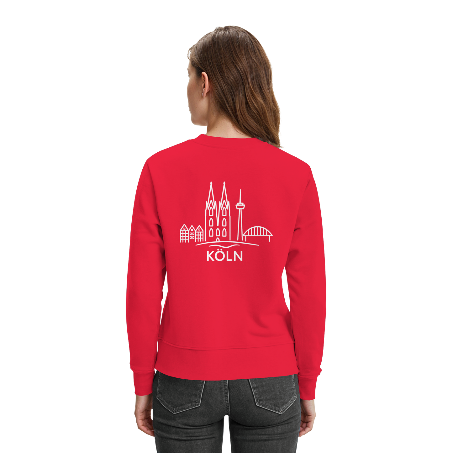 Köln Skyline (großer Druck auf dem Rücken) - Premium Sweatshirt