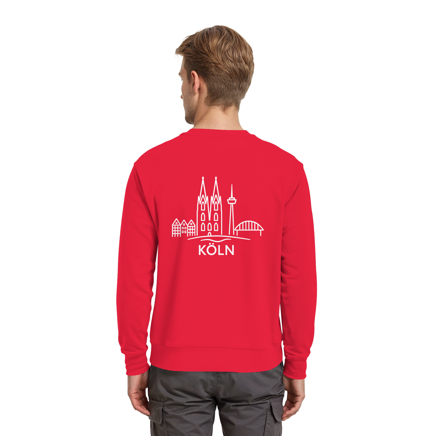 Köln Skyline (großer Druck auf dem Rücken) - Premium Sweatshirt