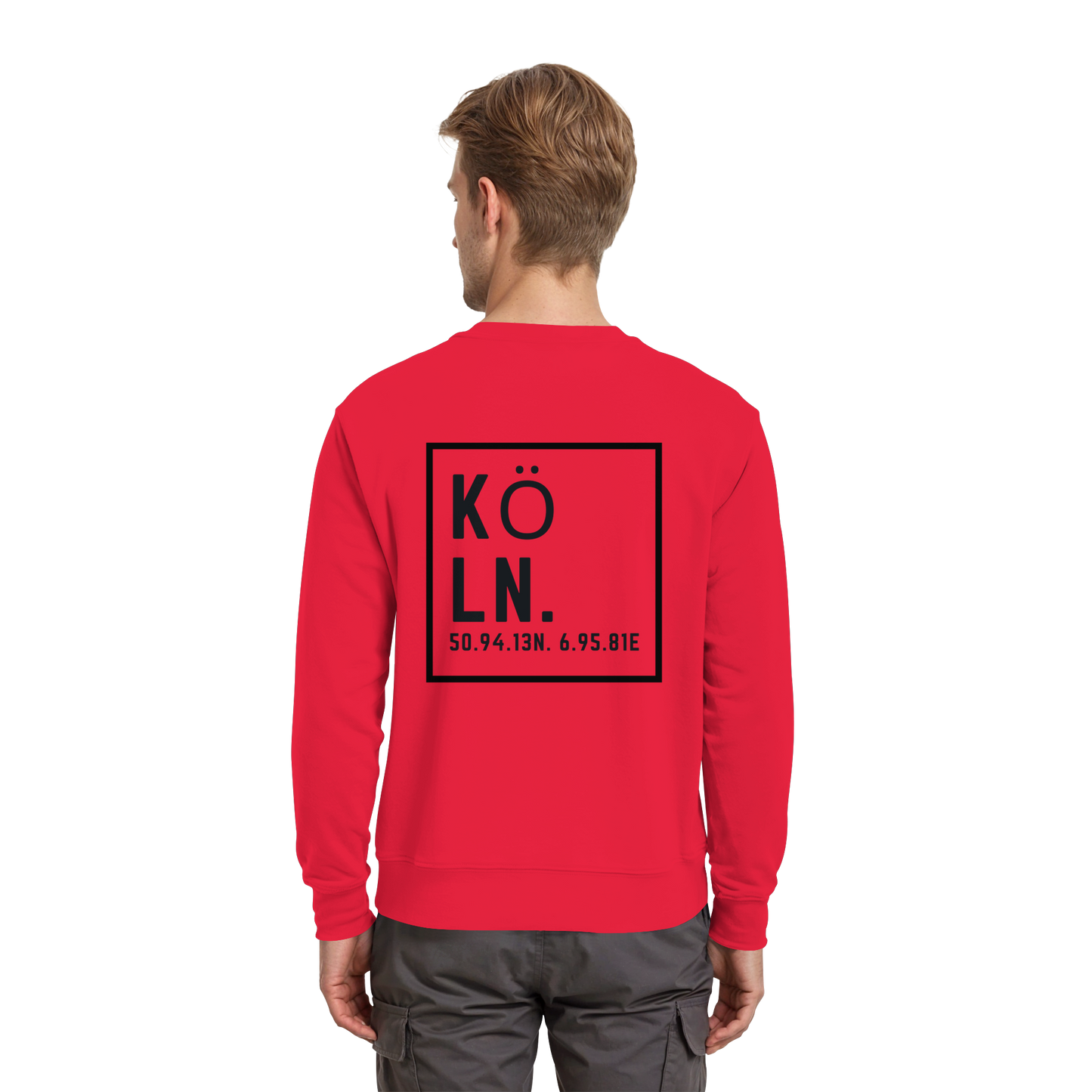 Köln Koordinaten (großer Druck auf dem Rücken) - Premium Sweatshirt