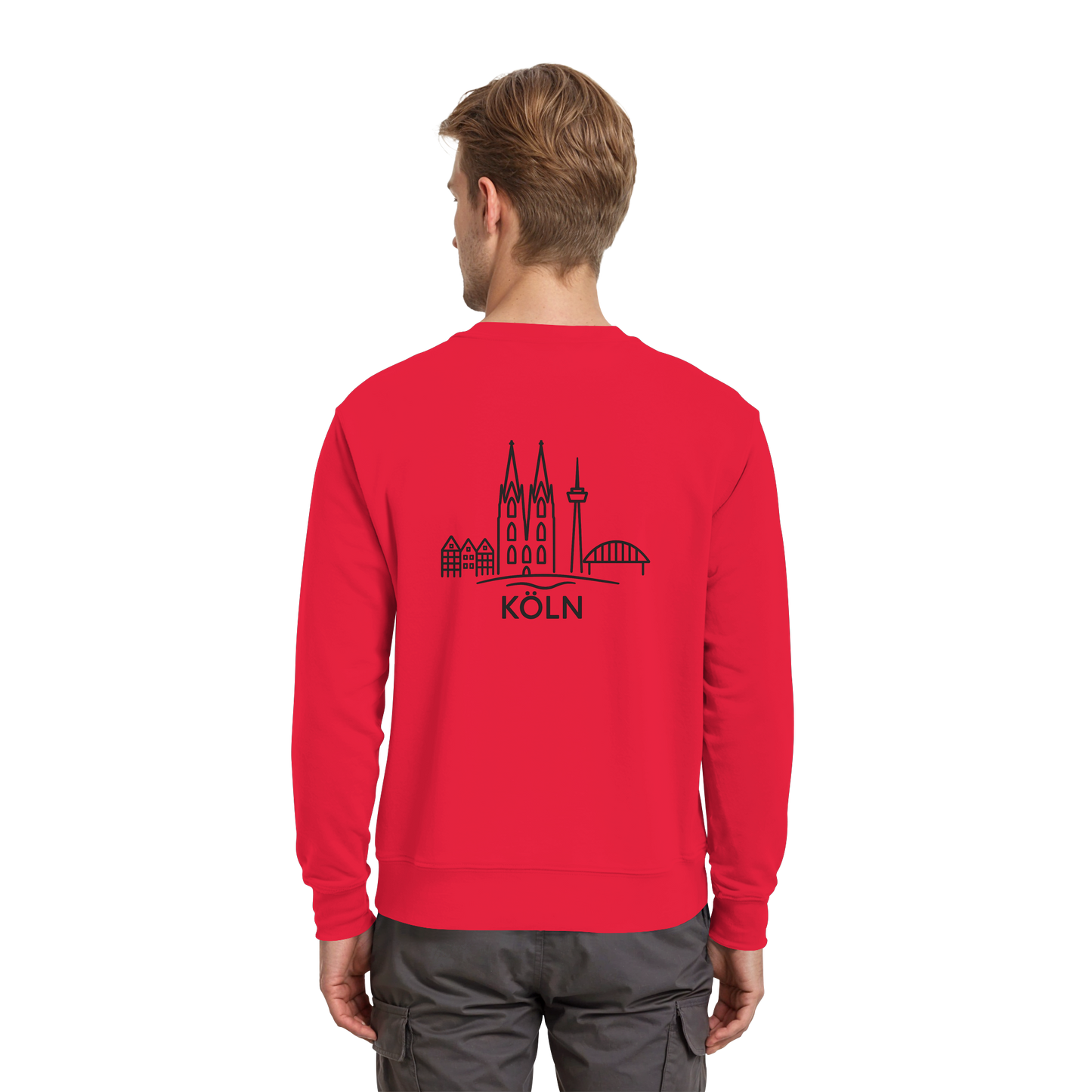Köln Skyline (großer Druck auf dem Rücken) - Premium Sweatshirt